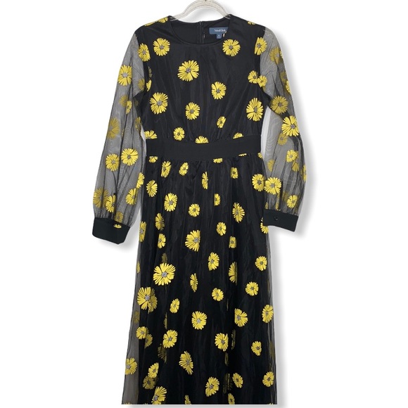 Modcloth Dresses & Skirts - Modcloth Black/Yellow Floral Maxi Dress Medium